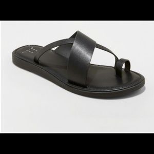 A new day Faux Leather Toe Ring Style Slide Sandal
